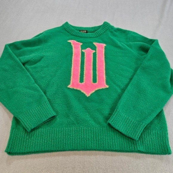 Wicked Paul Tazewell Sweater Women Sm Green Pink W Graphic Crewneck Broadway